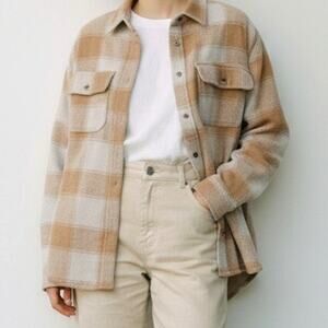 🤍❄️Time & Tru Plaid Flannel Shirt Shacket (Women's Large, 12-14)